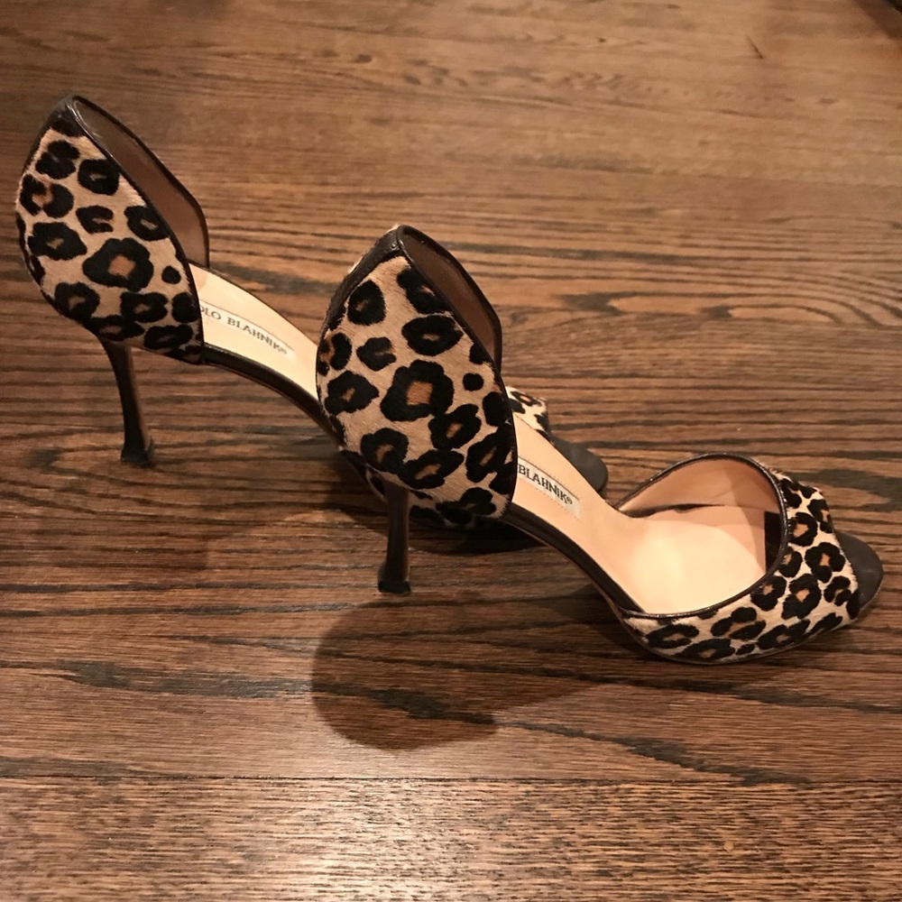 Manolo Blahnik Leopard Heels—Size 38 (US 8)